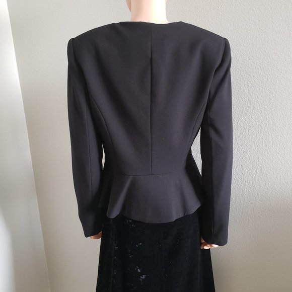 KARL LAGERFELD Paris Black Fitted Jacket sz 12 L New - Picture 6 of 6